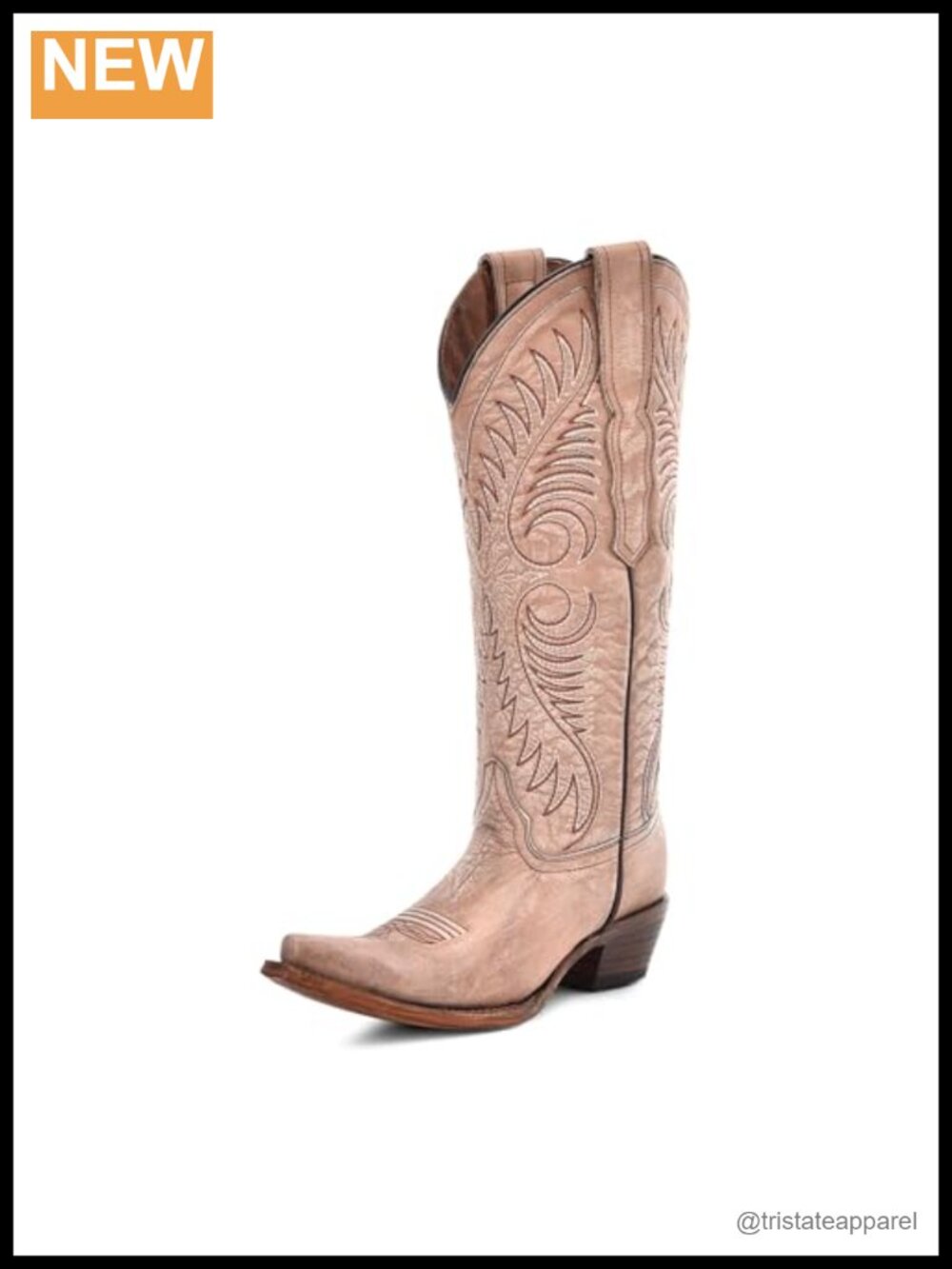 Calf-High Cowgirl Embroidered Snip Toe Western Boots Cuban Heel Pull-On Leather